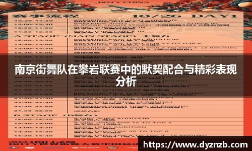 南京街舞队在攀岩联赛中的默契配合与精彩表现分析